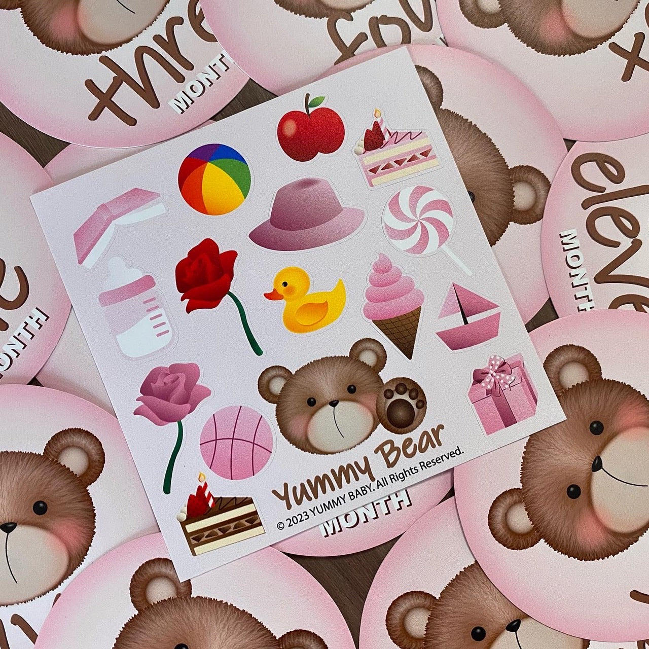 Yummy Bear Milestone Stickers